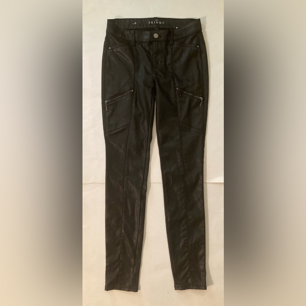 White House Black Market vegan leather The Skinny Pants coated jeans size 0